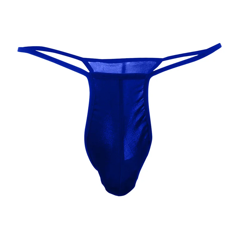 1pc Men Sexy Low-waist Bulge Pouch G-strings Ultra-thin Breathable T-back Underpants Mesh Hanging Strap Thongs Porno Underwear