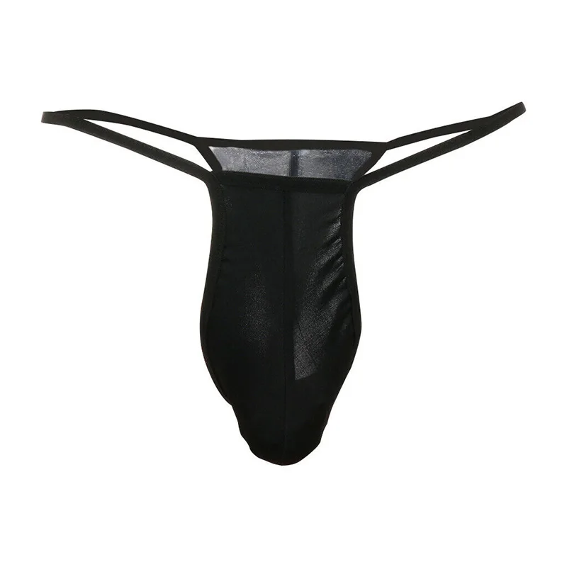 1pc Men Sexy Low-waist Bulge Pouch G-strings Ultra-thin Breathable T-back Underpants Mesh Hanging Strap Thongs Porno Underwear