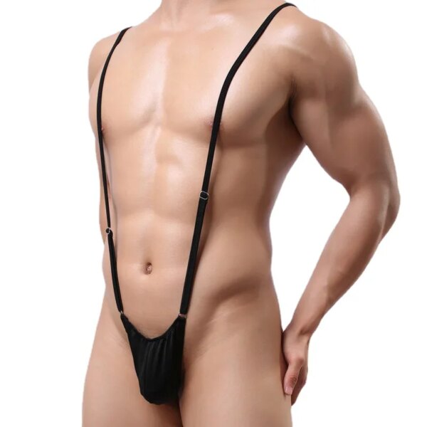 Men's Thong Sexy Lingerie Men Leotard Thongs Man Clothing Bodysuit Stage Perform Lingerie Gay U-shaped Protruding Bag Design
