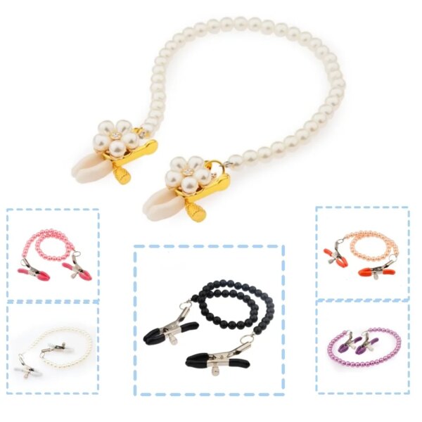 Exotic Accessories Beads Chain Nipple Clamps Bdsm Bondage Breast Flirting Tweezers Sex Toys For Women Adult Games Erotic Gadgets