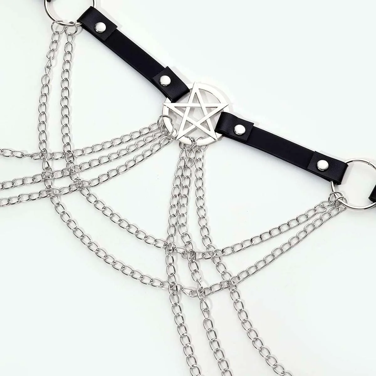Layer Pentagram Waist Chain Belt Women Sexy Belly Chains Bikini Dress Goth Body Harness Chains Fetish Clothing Exotic Accessorie Layer Pentagram Waist Chain Belt Women Sexy Belly Chains Bikini Dress Goth Body Harness Chains Fetish Clothing Exotic Accessorie