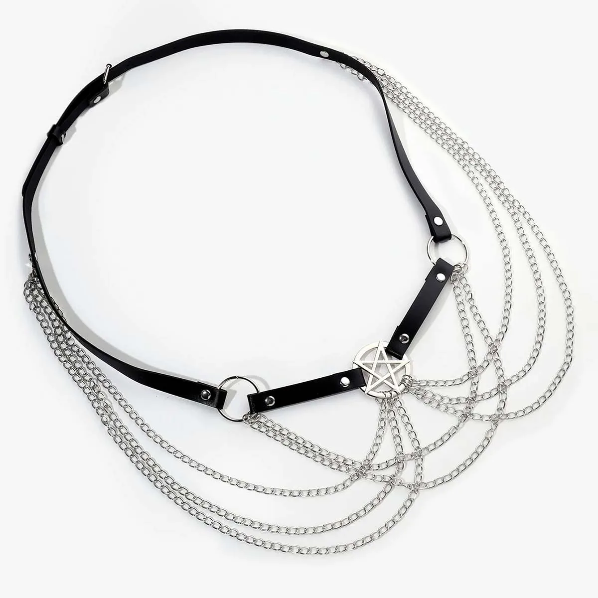 Layer Pentagram Waist Chain Belt Women Sexy Belly Chains Bikini Dress Goth Body Harness Chains Fetish Clothing Exotic Accessorie Layer Pentagram Waist Chain Belt Women Sexy Belly Chains Bikini Dress Goth Body Harness Chains Fetish Clothing Exotic Accessorie