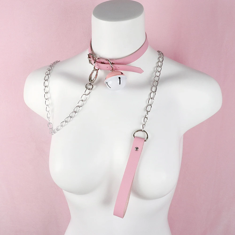 Slave Bed Bondage Pink Collar PU leather Neck Restraint with Chain Leash BDSM Erotic Sex Toys For Women Couples Adult Games Slave Bed Bondage Pink Collar PU leather Neck Restraint with Chain Leash BDSM Erotic Sex Toys For Women Couples Adult Games