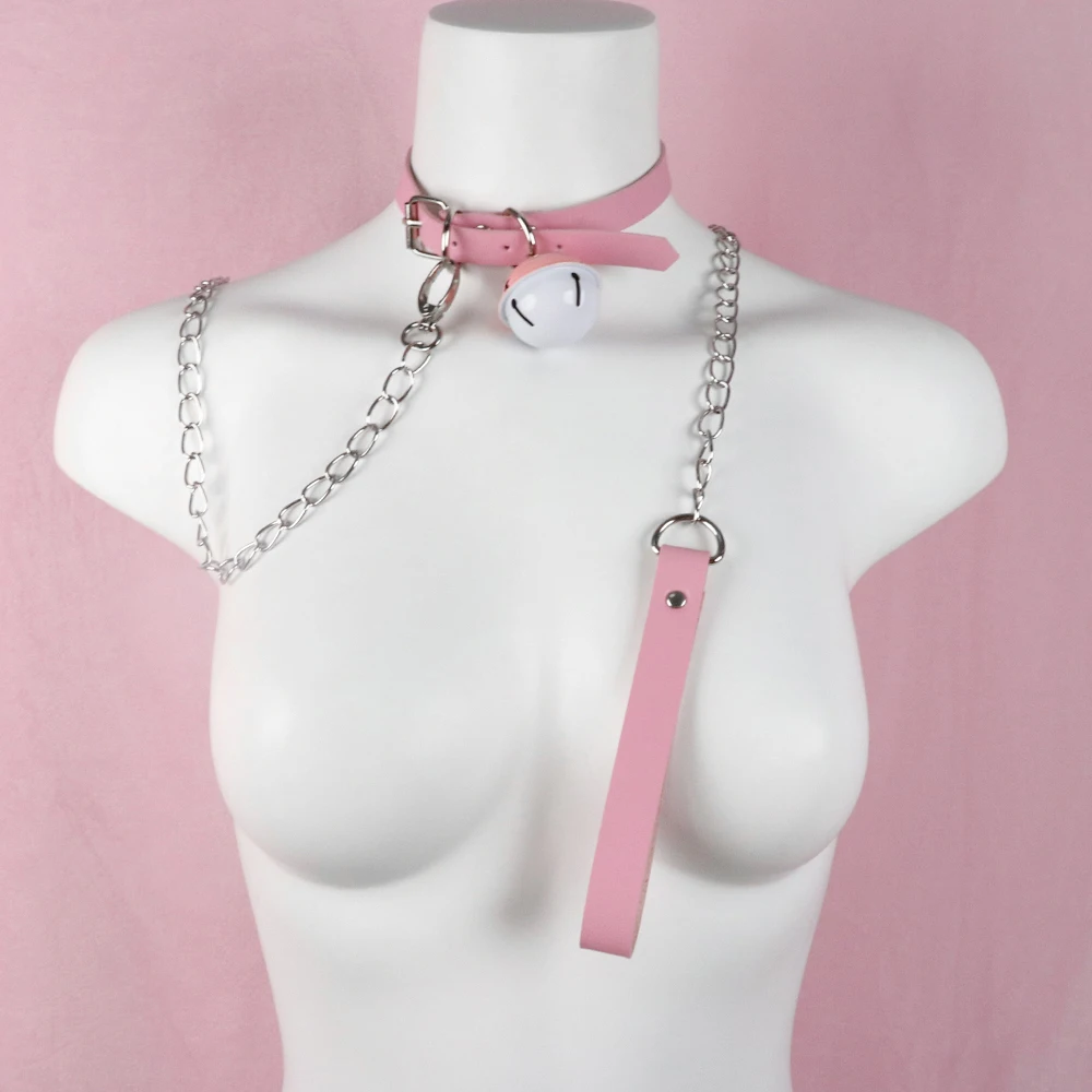 Slave Bed Bondage Pink Collar PU leather Neck Restraint with Chain Leash BDSM Erotic Sex Toys For Women Couples Adult Games Slave Bed Bondage Pink Collar PU leather Neck Restraint with Chain Leash BDSM Erotic Sex Toys For Women Couples Adult Games