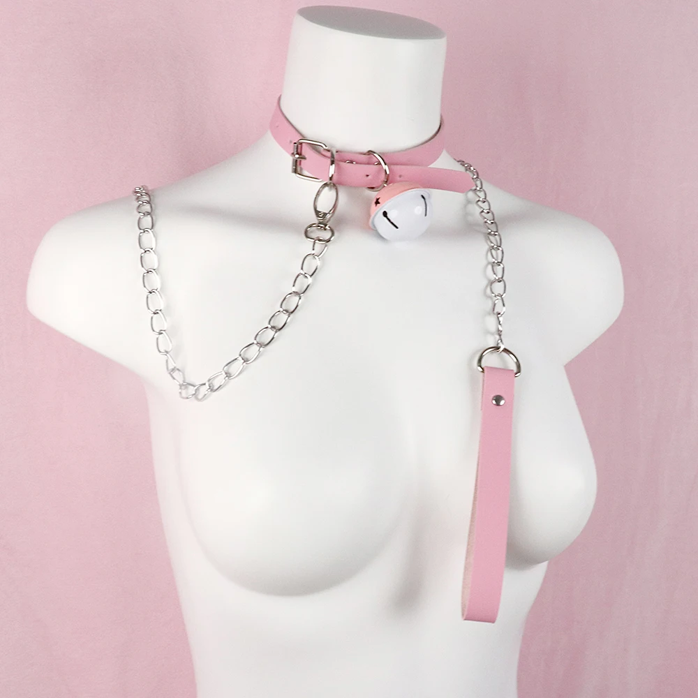 Slave Bed Bondage Pink Collar PU leather Neck Restraint with Chain Leash BDSM Erotic Sex Toys For Women Couples Adult Games Slave Bed Bondage Pink Collar PU leather Neck Restraint with Chain Leash BDSM Erotic Sex Toys For Women Couples Adult Games