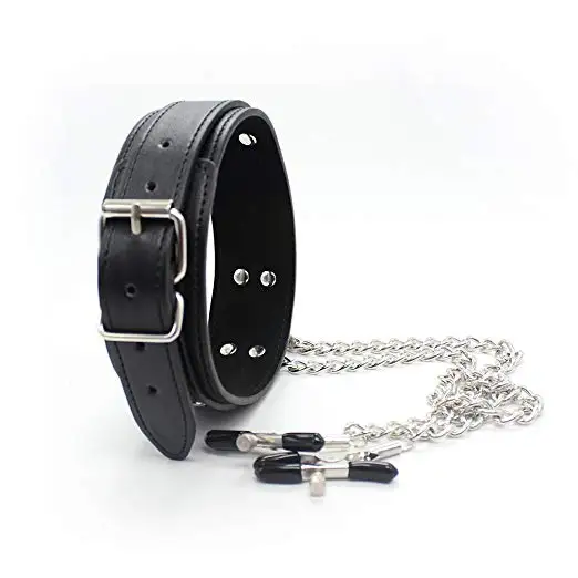 Sex Shop BDSM Bondage Restraint Fetish Collar Chain Collars Collocation Nipple Clamps No Vibrators Erotic Sexual Toy Adult