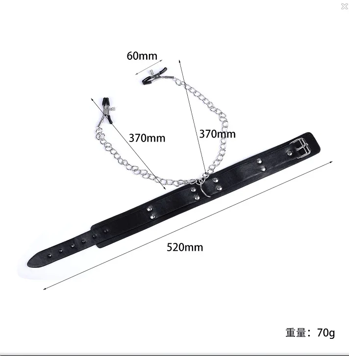 Sex Shop BDSM Bondage Restraint Fetish Collar Chain Collars Collocation Nipple Clamps No Vibrators Erotic Sexual Toy Adult