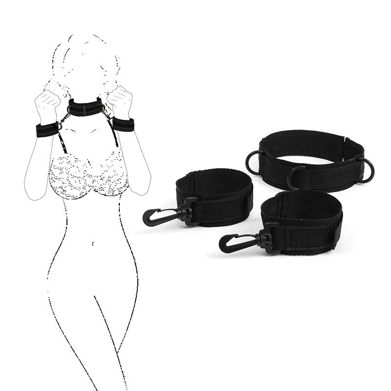 Nylon Erotic Restraints Kit Handcuffs Collar Slave Bondage BDSM Bondage Back Open Leg Cuffs Sex Bondage Adult Toys for Couple Nylon Erotic Restraints Kit Handcuffs Collar Slave Bondage BDSM Bondage Back Open Leg Cuffs Sex Bondage Adult Toys for Couple