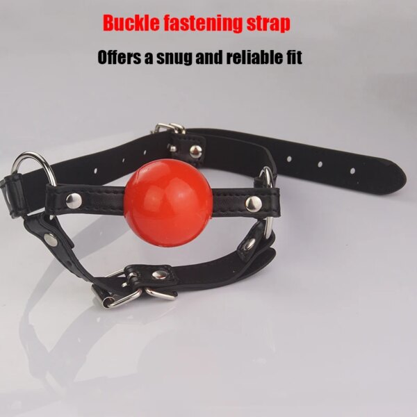 Leather Chin Harness Silicone Rubber Bondage Mouth Ball Gag,BDSM Restraints,Sex Toys For Couples Adult Games