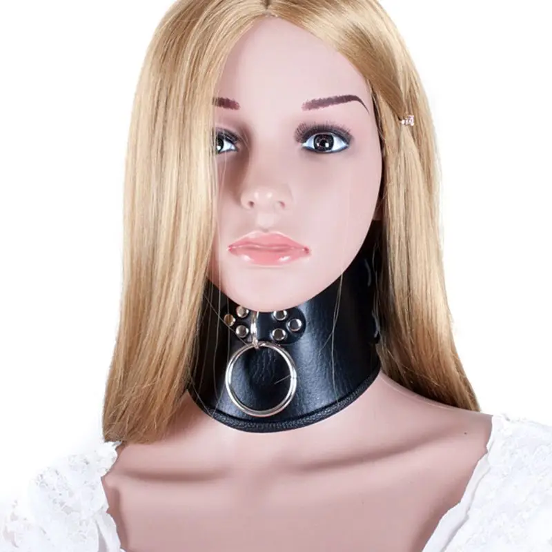 PU Leather BDSM Bondage Posture Neck Collar With Pull Ring Adjustable Collar Rings Belt Slave Bondage Strap Harness Sex Toys PU Leather BDSM Bondage Posture Neck Collar With Pull Ring Adjustable Collar Rings Belt Slave Bondage Strap Harness Sex Toys