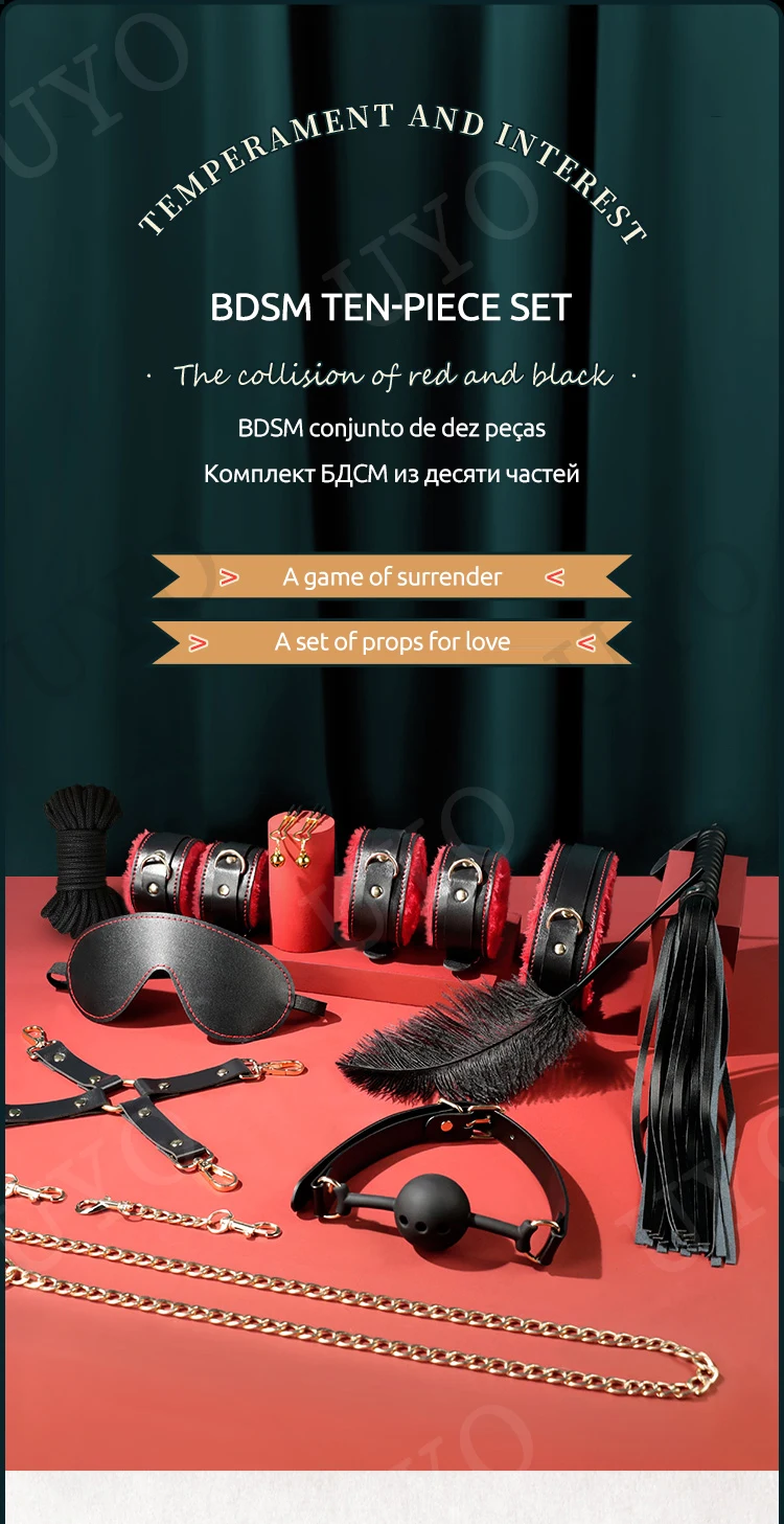 BDSM bondage 10 suit Adult Sex Toys Plush Set Handcuffs Nipple Clips Whip Exotic Bundled Bedding Set Sex Toys BDSM bondage 10 suit Adult Sex Toys Plush Set Handcuffs Nipple Clips Whip Exotic Bundled Bedding Set Sex Toys