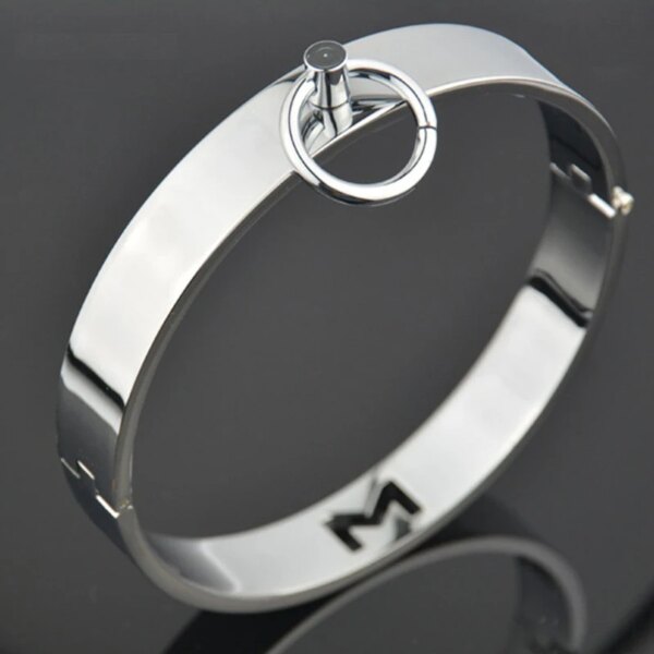 SM Metal Stainless Steel  Neck Collar BDSM Sexy Leash Ring Chain Slave Bondage Toys Role Play Erotic Sex Toys For Women Men