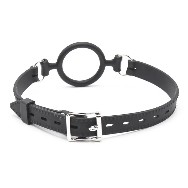 Silicone Open Mouth Oral Gag O Ring Full Silicone Head Harness Straps Couples Slave BDSM Adult Games Sex Products for Women Gay