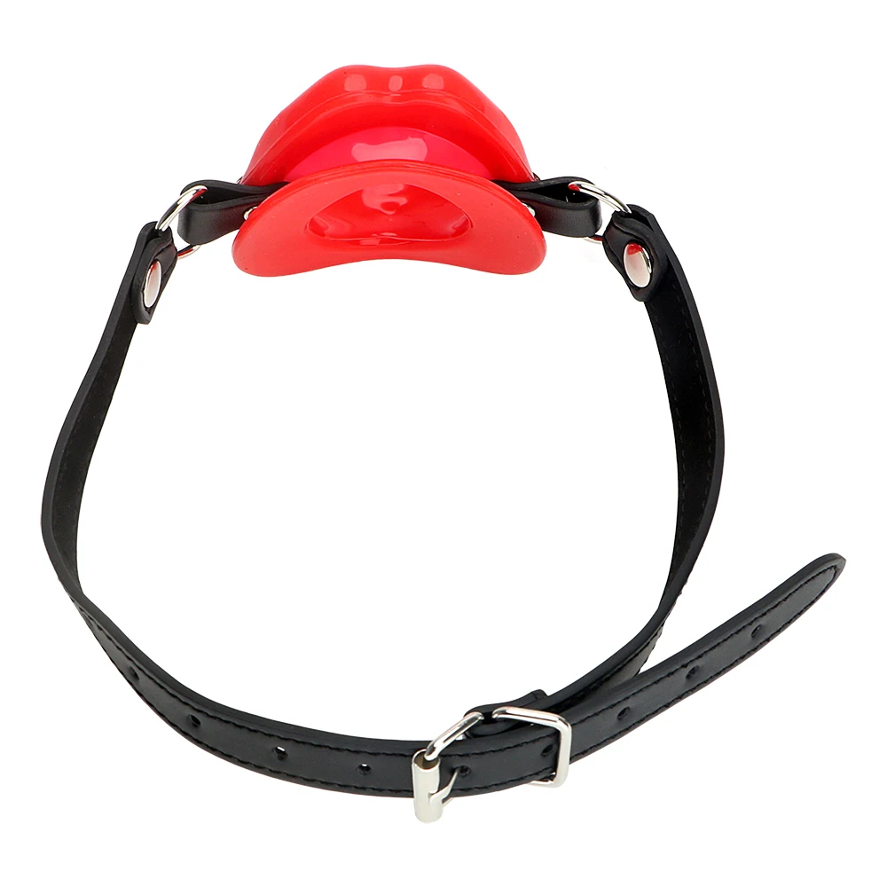 IKOKY Sex Toys for Couples SM Bondage Open Mouth Gag O Ring Oral Fixation Rubber Lips Adult Product Fetish Restraints Leather