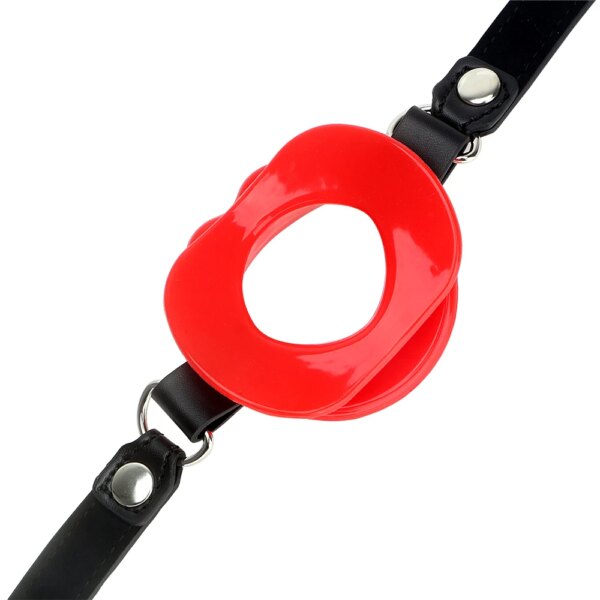 Sex Toys for Couples SM Bondage Open Mouth Gag O Ring Oral Fixation Rubber Lips Adult Product Fetish Restraints Leather