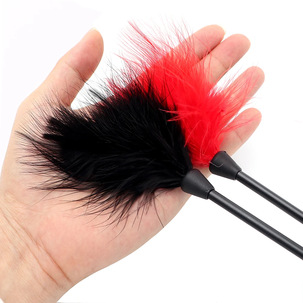 Sexy Flirting Feather Stick Spanking Sex Whips Bondage Sets Erotic Toys for Adults Games Couple Women Nipple Clitoris Stimulator