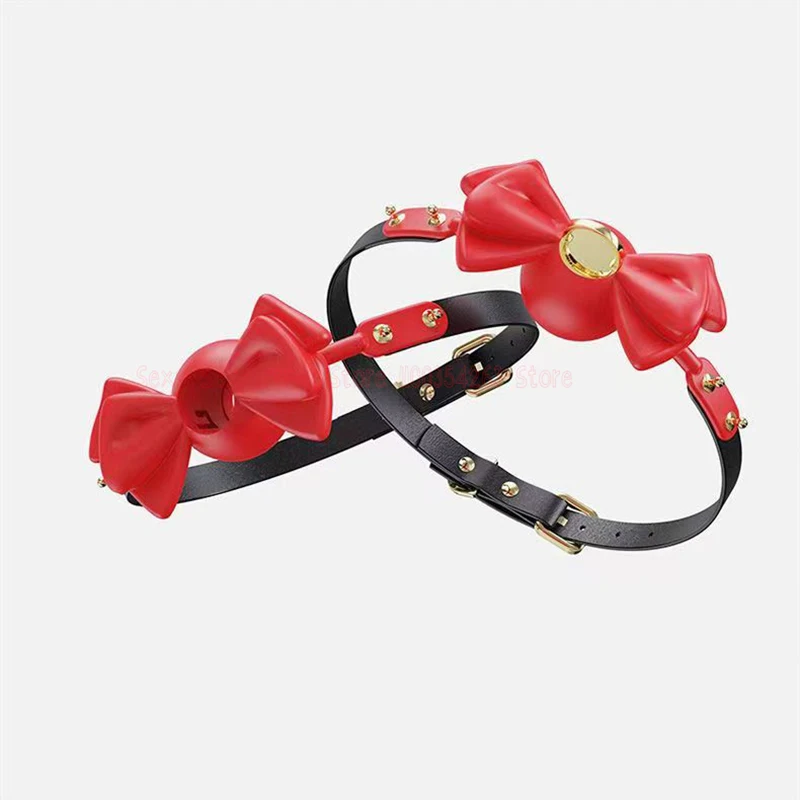 Bondage Deep Throat Mouth Plug Leather Adjusting Mouth Ball Simulation Dildo Bdsm Mouth Gag Sex Toys Flirt Sex Tools For Female