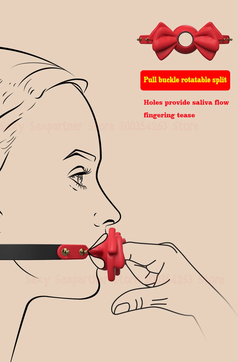 Bondage Deep Throat Mouth Plug Leather Adjusting Mouth Ball Simulation Dildo Bdsm Mouth Gag Sex Toys Flirt Sex Tools For Female