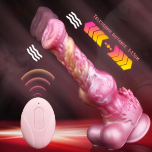 Wireless control Telescoping Vibrator Silicone Fantasy Big Knot Dog Dildo With Suction Cup Female Masturbator Anal Massage