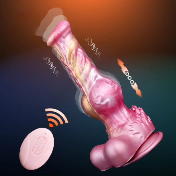 Fantasy Thrusting Dildo Vibrating 10 Modes Anal Plug Masturbator Big Knot Vibrators Dog Penis Sex Toy For Women With Sucekr