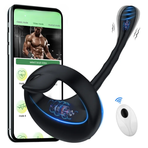 APP Bluetooth Prostate Vibrator Testicle Massage Anal Butt Plug Cock Penis Ring Male Masturbator Cocking Sex Toy for Men Sextoy