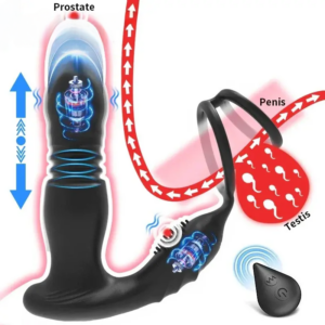 Male Prostate Massage Telescoping Vibration Wireless 10 Modes Silicone Anal Butt Plug Vibrator Sex Toys For Men Masturbation