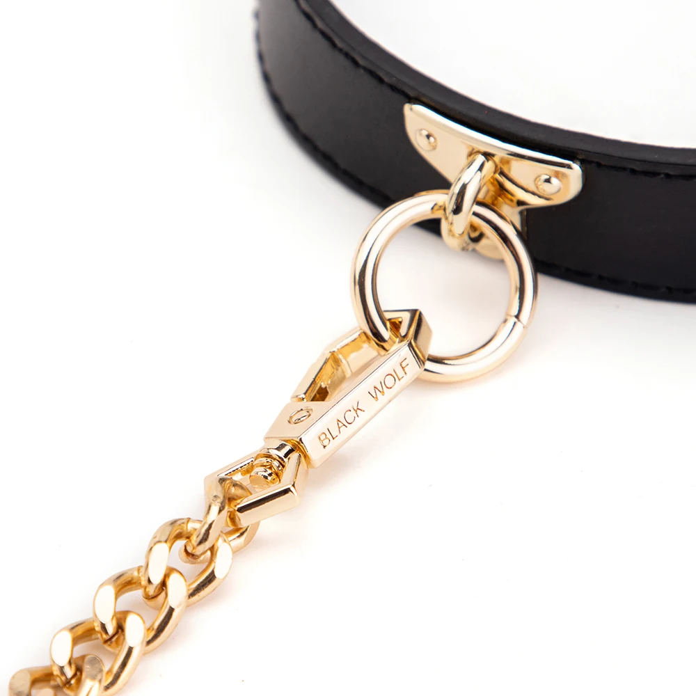 BLACKWOLF Slave Bed Bondage Collar Genuine leather Neck Restraint with Leash BDSM Erotic Sex Toys For Women Couples Adult Games BLACKWOLF Slave Bed Bondage Collar Genuine leather Neck Restraint with Leash BDSM Erotic Sex Toys For Women Couples Adult Games