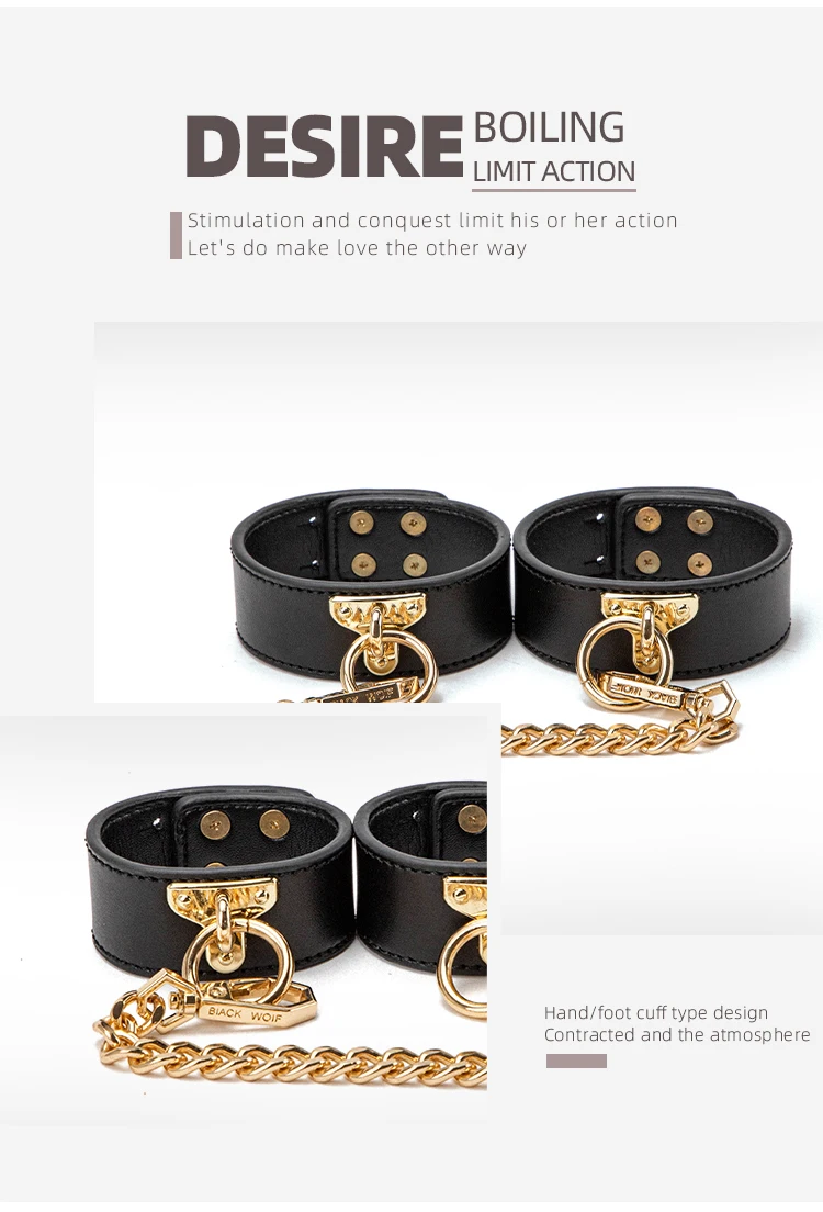 BLACKWOLF Slave Bed Bondage Collar Genuine leather Neck Restraint with Leash BDSM Erotic Sex Toys For Women Couples Adult Games BLACKWOLF Slave Bed Bondage Collar Genuine leather Neck Restraint with Leash BDSM Erotic Sex Toys For Women Couples Adult Games