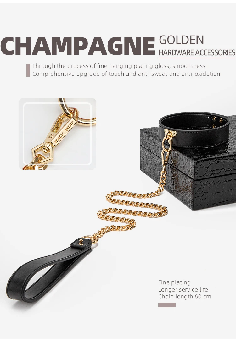 BLACKWOLF Slave Bed Bondage Collar Genuine leather Neck Restraint with Leash BDSM Erotic Sex Toys For Women Couples Adult Games BLACKWOLF Slave Bed Bondage Collar Genuine leather Neck Restraint with Leash BDSM Erotic Sex Toys For Women Couples Adult Games