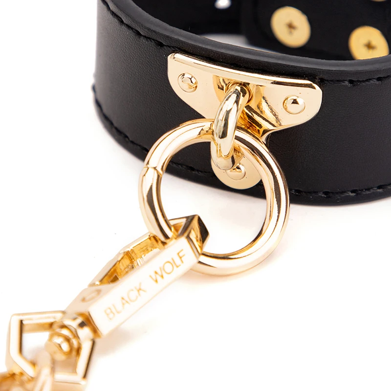 BLACKWOLF Slave Bed Bondage Collar Genuine leather Neck Restraint with Leash BDSM Erotic Sex Toys For Women Couples Adult Games BLACKWOLF Slave Bed Bondage Collar Genuine leather Neck Restraint with Leash BDSM Erotic Sex Toys For Women Couples Adult Games