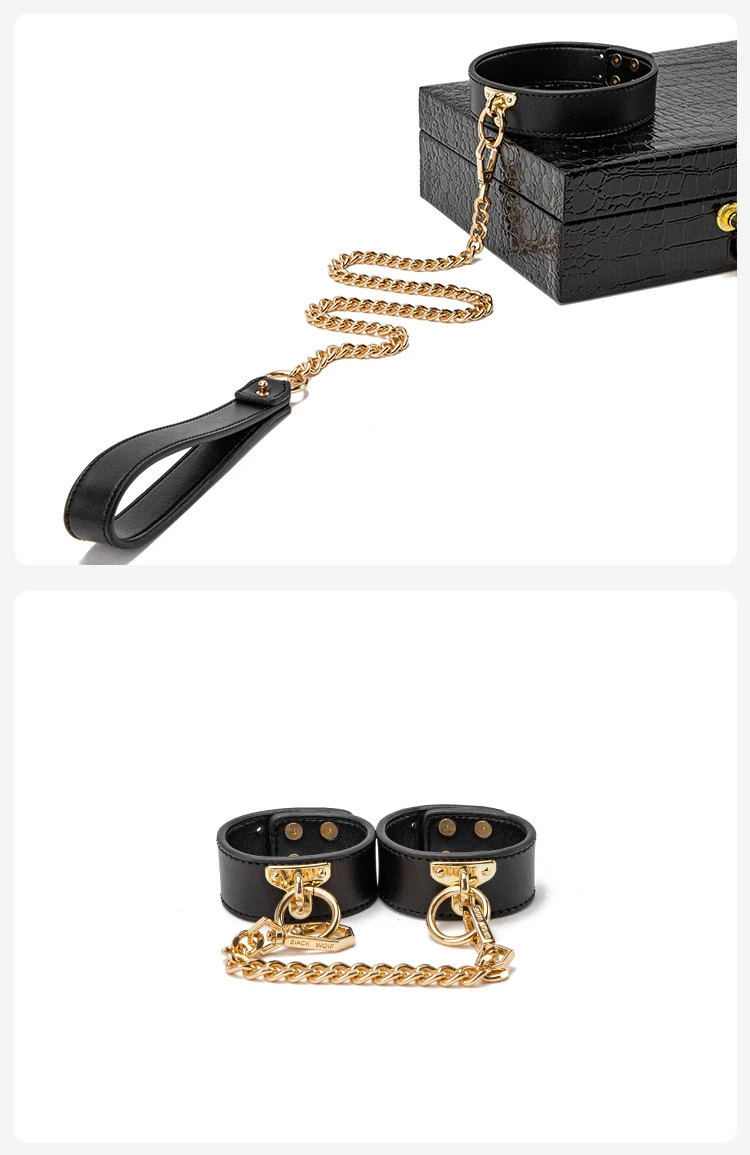 BLACKWOLF Slave Bed Bondage Collar Genuine leather Neck Restraint with Leash BDSM Erotic Sex Toys For Women Couples Adult Games BLACKWOLF Slave Bed Bondage Collar Genuine leather Neck Restraint with Leash BDSM Erotic Sex Toys For Women Couples Adult Games