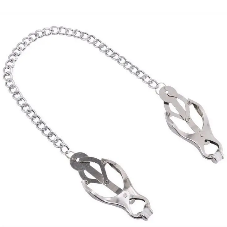Metal Nipple Clamps Clips with Chain Clitoris Stimulator Steel Nipple Breast Clamps Slave Bondage Flirting Women Sex Toy Metal Nipple Clamps Clips with Chain Clitoris Stimulator Steel Nipple Breast Clamps Slave Bondage Flirting Women Sex Toy