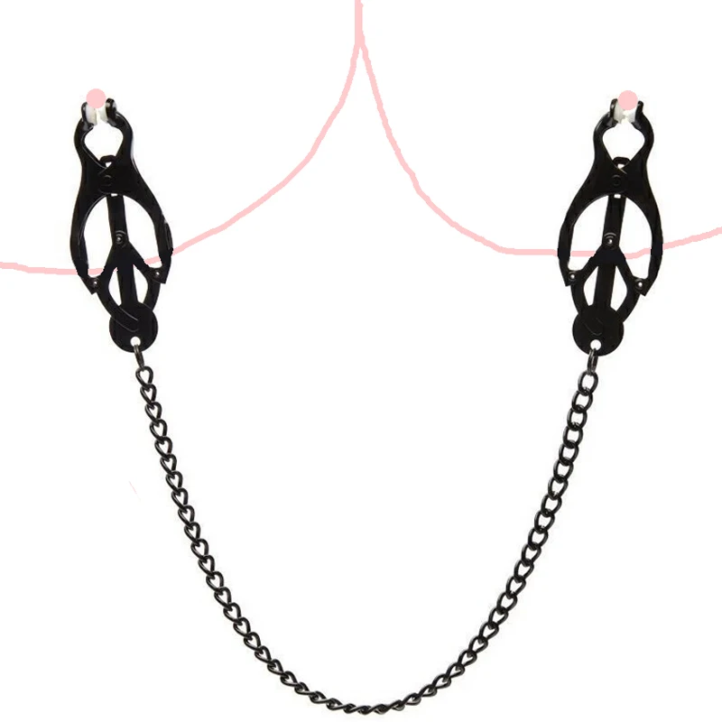 Metal Nipple Clamps Clips with Chain Clitoris Stimulator Steel Nipple Breast Clamps Slave Bondage Flirting Women Sex Toy