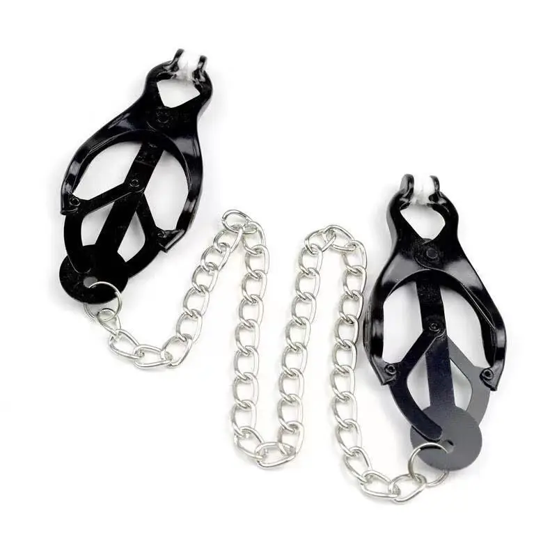 Metal Nipple Clamps Clips with Chain Clitoris Stimulator Steel Nipple Breast Clamps Slave Bondage Flirting Women Sex Toy