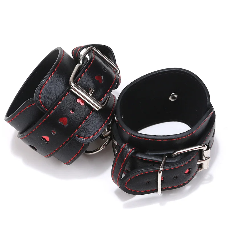 PU Leather Sexy Handcuffs Collar Gag Hollow LOVE Restraints Foot Cuffs Bdsm Sex Toys for Couples Bondage Erotic Women Adult Game PU Leather Sexy Handcuffs Collar Gag Hollow LOVE Restraints Foot Cuffs Bdsm Sex Toys for Couples Bondage Erotic Women Adult Game