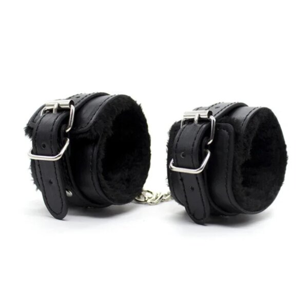 1 Pair Sexy Hand Wrap PU Leather Plush Handcuff Ankle Cuff Bracelet Bondage Lingerie Cosplay Accessories Couples Games Sex toys