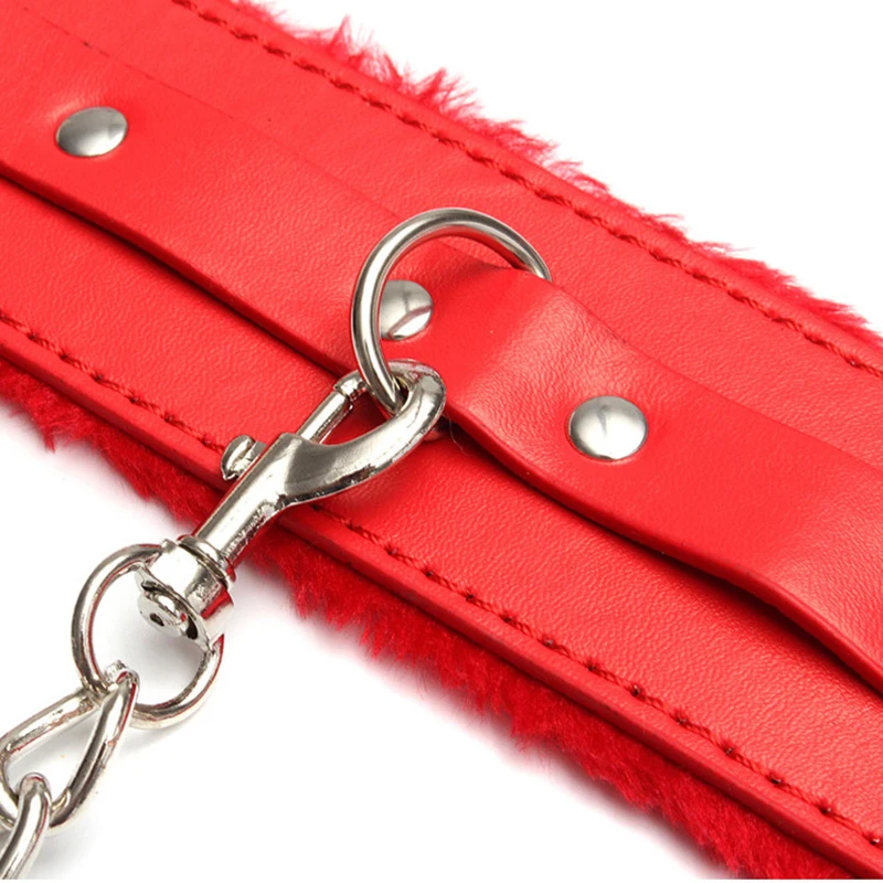 1 Pair Sexy Hand Wrap PU Leather Plush Handcuff Ankle Cuff Bracelet Bondage Lingerie Cosplay Accessories Couples Games Sex toys