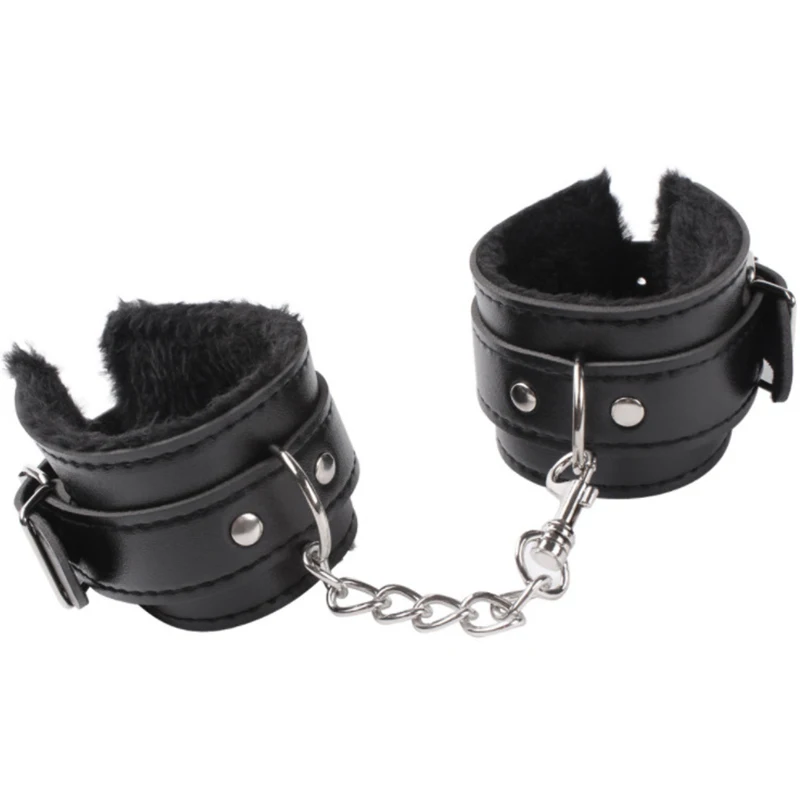 1 Pair Sexy Hand Wrap PU Leather Plush Handcuff Ankle Cuff Bracelet Bondage Lingerie Cosplay Accessories Couples Games Sex toys
