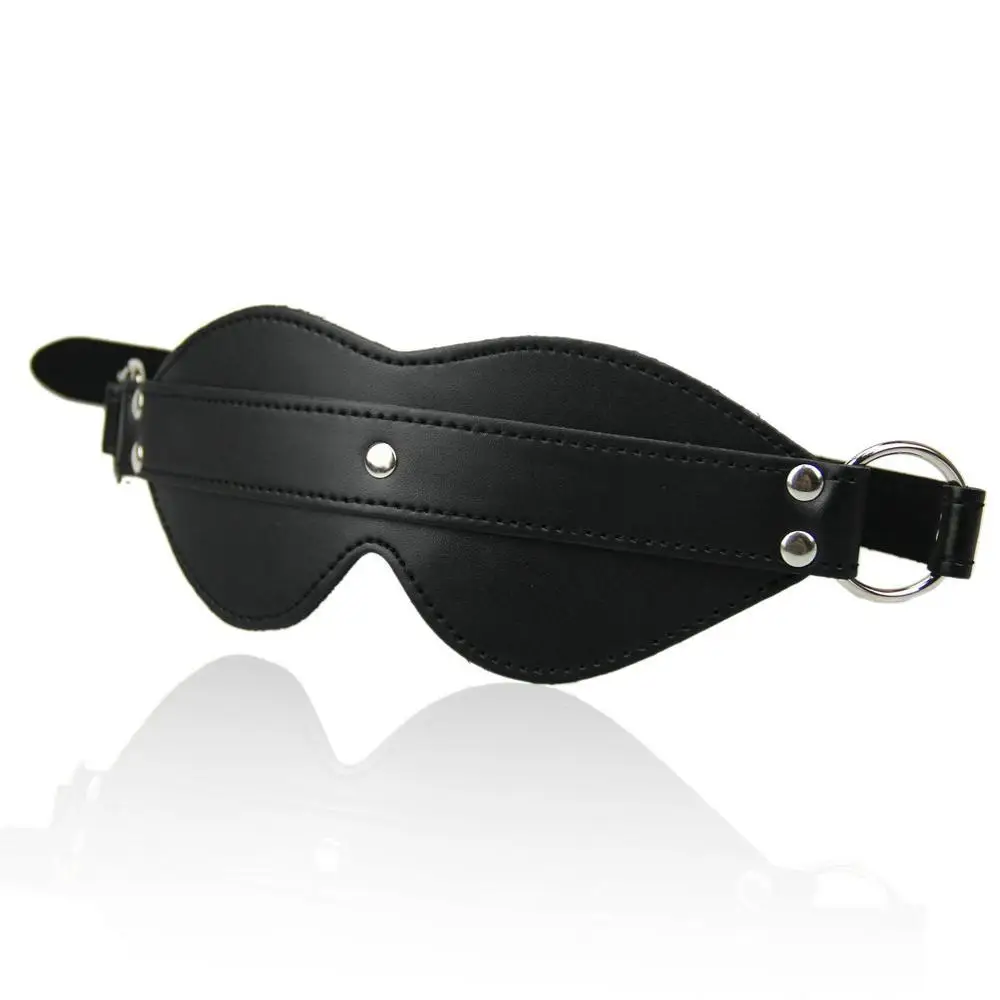 PU Leather Blindfold Sex Eye Mask SM Flirt Masquerade Cosplay Bondage Spanking Sex Toy for Couples Adult Games Erotic Accessory
