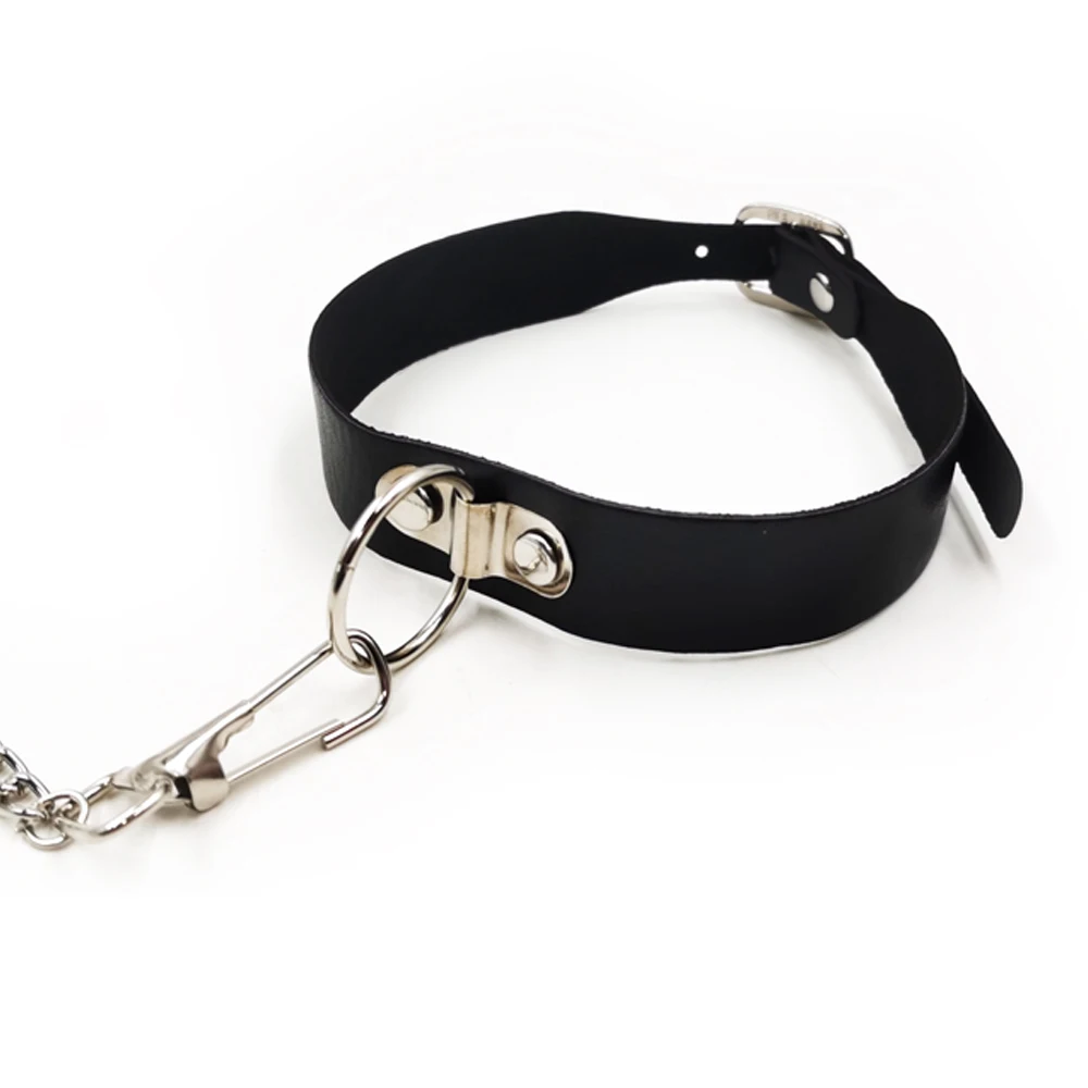BDSM Collar Sexy Leash Ring Steel Chain Slave Bondage Toys For Lover Role Play Erotic Posture Spreader Sex Toys For Couples