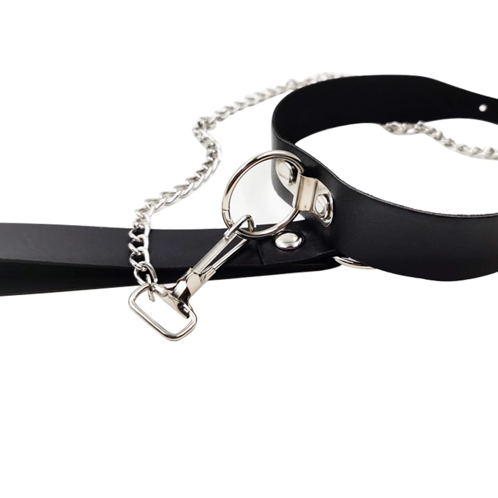 BDSM Collar Sexy Leash Ring Steel Chain Slave Bondage Toys For Lover Role Play Erotic Posture Spreader Sex Toys For Couples