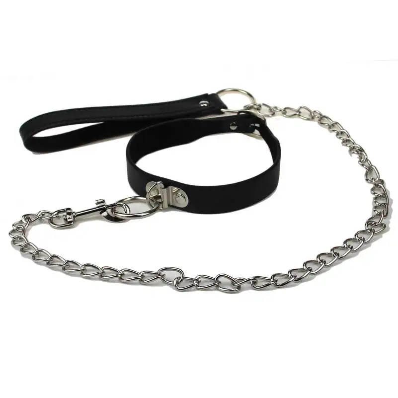 BDSM Collar Sexy Leash Ring Steel Chain Slave Bondage Toys For Lover Role Play Erotic Posture Spreader Sex Toys For Couples
