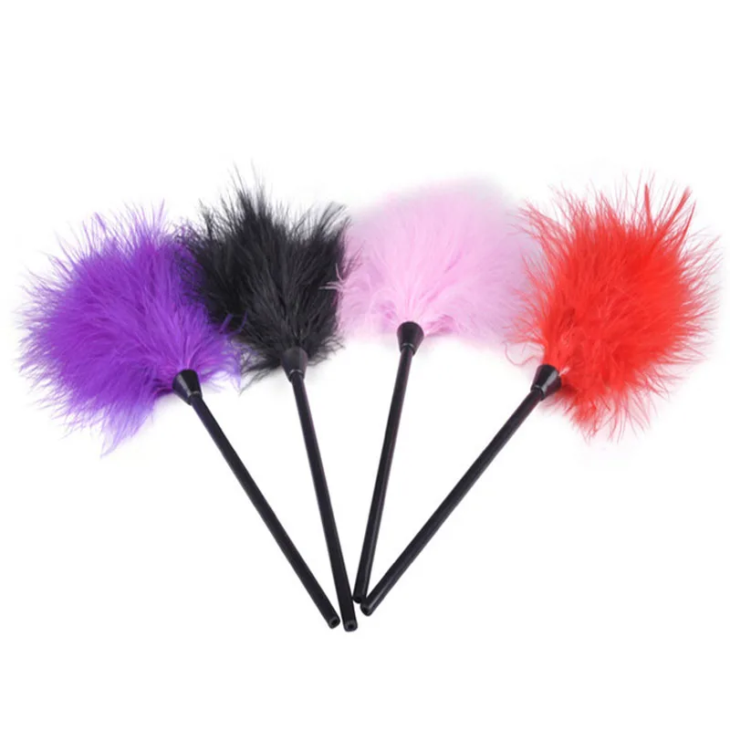 20/27cm Sex Whip Flirting Feather Spank Flogger Clit Stimulation SM Cosplay Bondage Slave Erotic Accessory Sex Toys for Couples