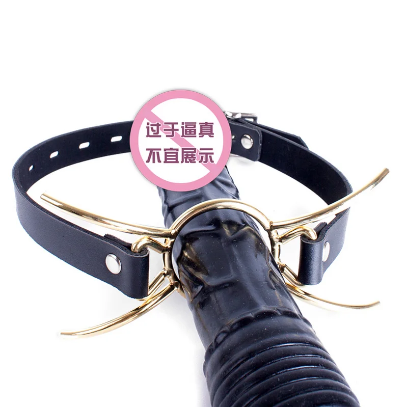 A Font with Cover Open Mouth Gag Restraints Flirting Bondage Slave Fetish Adult Game Erotic BDSM Sex Toy for Couples Extreme Sex
