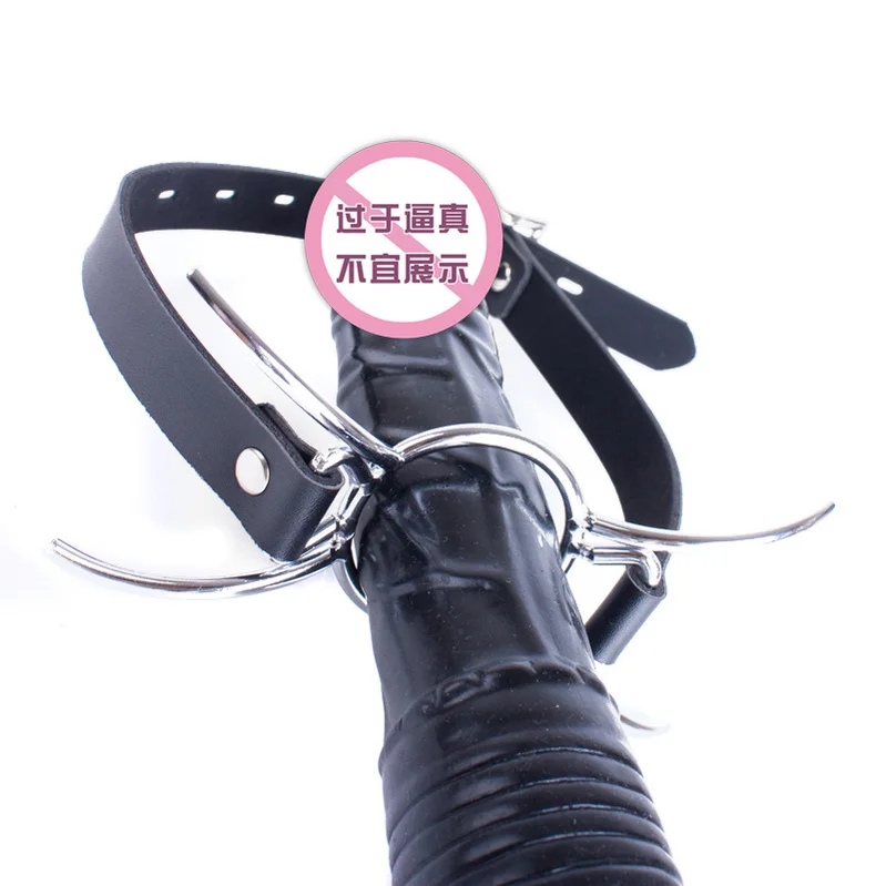 A Font with Cover Open Mouth Gag Restraints Flirting Bondage Slave Fetish Adult Game Erotic BDSM Sex Toy for Couples Extreme Sex