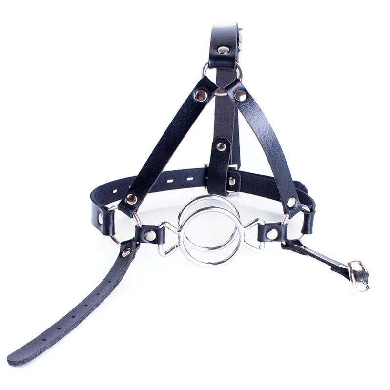 A Font with Cover Open Mouth Gag Restraints Flirting Bondage Slave Fetish Adult Game Erotic BDSM Sex Toy for Couples Extreme Sex