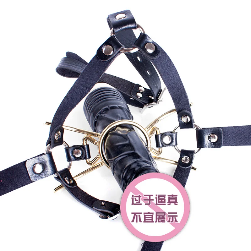 A Font with Cover Open Mouth Gag Restraints Flirting Bondage Slave Fetish Adult Game Erotic BDSM Sex Toy for Couples Extreme Sex