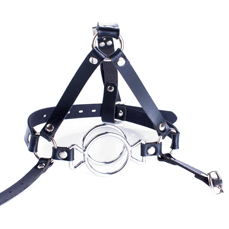 A Font with Cover Open Mouth Gag Restraints Flirting Bondage Slave Fetish Adult Game Erotic BDSM Sex Toy for Couples Extreme Sex