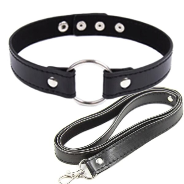 Leather Collar and Lead chain Bondage Boutique Adult Game BDSM Collars submission Sex Toys Pet Traction belt sex game