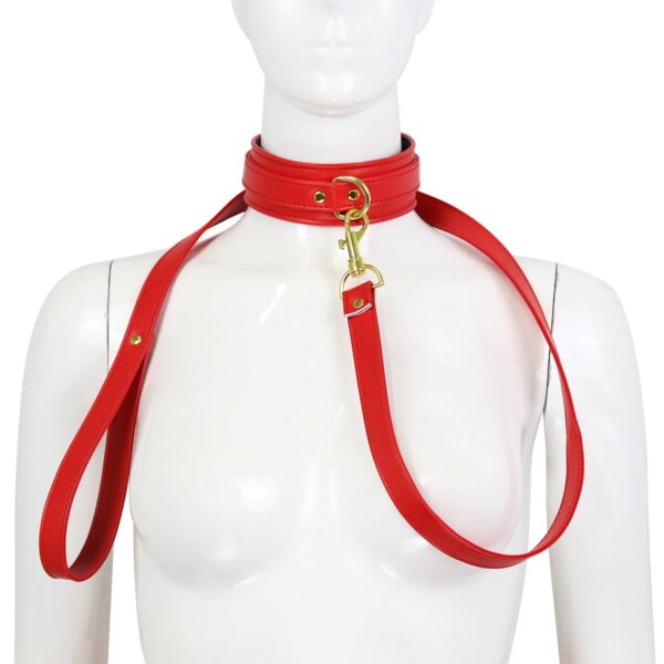 BDSM Products Bondage PU Leather Collar With Leash  Erotic Sex Toys  Restraint Fetish Adult Games Sex Toys For Couples